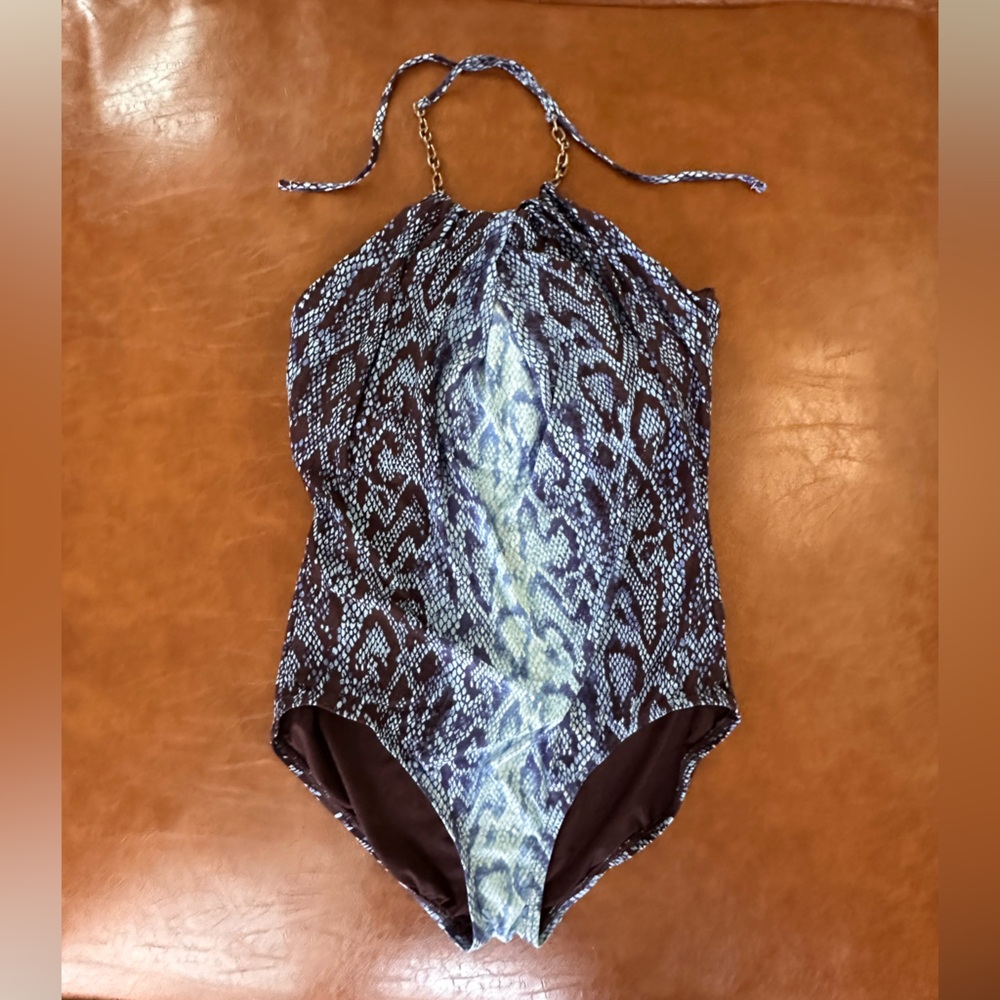 Blue Snake Print Women's Top